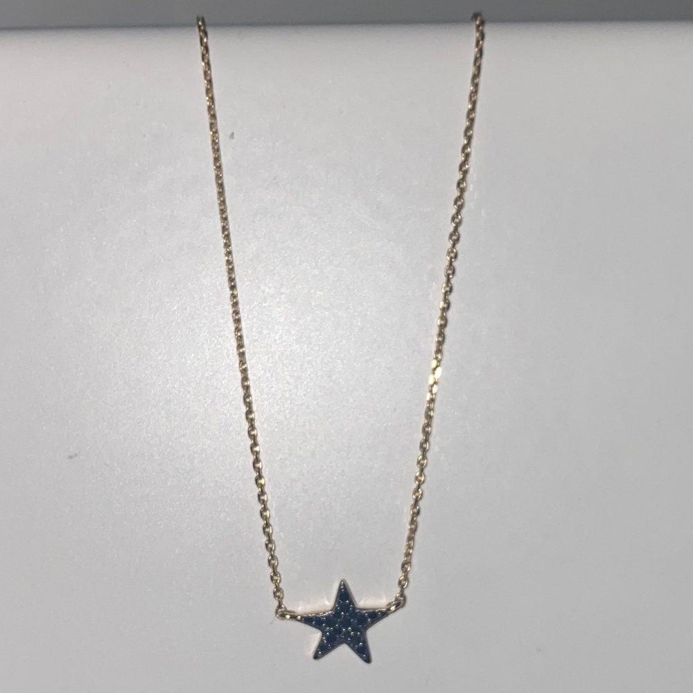 Kendra Scott Star Pendant Necklace in Gold and Black Diamond